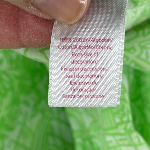 LILLY PULITZER Dress S JUBILEE Babydoll Sundress Mini Shirred Sleeveless Green - Picture 9 of 13